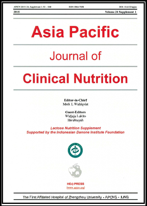 Book Cover of Asia Pacific Journal of Clinical Nutrition Volume 24 Supplement 1 2015